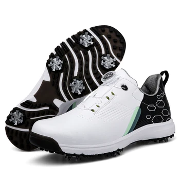 Мъжки и дамски обувки за голф Дизайнерски професионални обувки за голф Кожени мъжки маратонки с подметка с пирони Удобни обувки за разходка на открито
