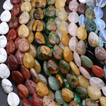 Мъниста от естествен камък, със собствените си ръце Аксесоари Ахат под формата на капки, опал, нефрит, разнообразни мъниста, изработване на бижута, колие, обеци, гривна, подарък