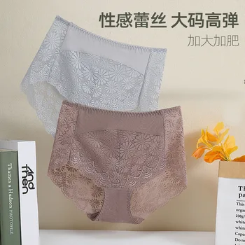 Нов Xiaotianer, висока талия, голям размер, сексуална кухи тънки прозрачни удобни окото стегнати панталони с малък корем, дамски бикини
