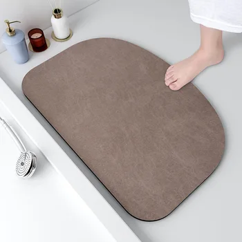 Нов монофонични подложка за баня, бързо съхнещи килими за баня, постелки за тоалетна с микро-замшевой повърхност, противоскользящий подложка за душ стаи