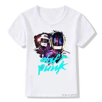 Нова Гореща Разпродажба, Тениска за момчета (Daft Punk), Музикална Комбинация, Детска Тениска с Графичен принтом Тениска За момичета, Летни Дрехи За Момчета И Момичета