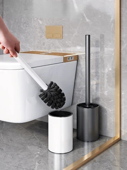 Подвесная четка за тоалетна от неръждаема стомана, монтиран на стената лампа Луксозна четка за почистване на тоалетната чиния в банята Обзавеждане escobilla wc Home Тела