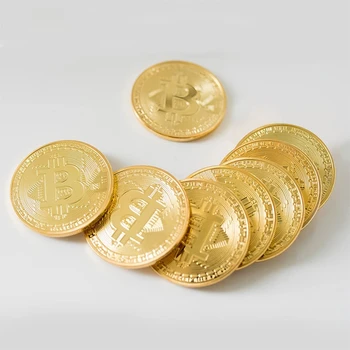 Позлатен биткойн монета са подбрани художествена колекция Подарък физически незабравим Casascius малко БТК Метални антични имитация