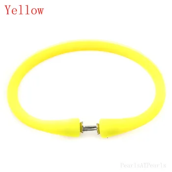 Продажба на едро, 6 инча / 145 mm, жълта гумена силиконова лента за гривната на поръчка