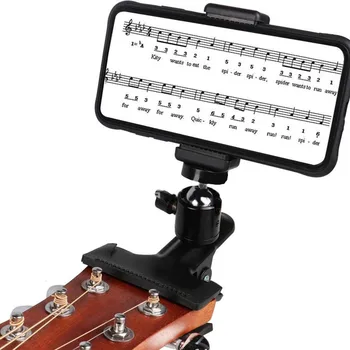 Професионален скоба за китара Samrtphone Тенис на притежателя поставка за директно излъчване на Музикален стойка за китара бас ukulele лента на главата