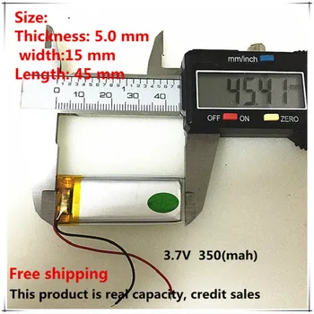 Размер 501545 литиево-полимерна батерия от 3.7 На 350 ма със защитно цена за MP3 MP4 GPS цифрови продукти Безплатна доставка