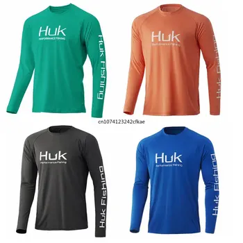 Ризи за риболов HUK, блузи с дълъг ръкав, със защита от ултравиолетови лъчи, лятна градинска облекло UPF 50 +, джърси за спортни изяви, дишащи дрехи за риболов