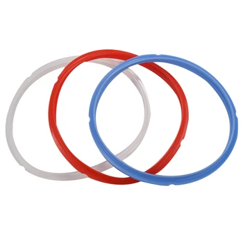 Силиконово О-пръстен За аксесоари за тенджери-скороварок, е Подходящ за модели с обем 5 или 6 Литра, Червено, Синьо и Обичайно Прозрачно-Бяло, Pac