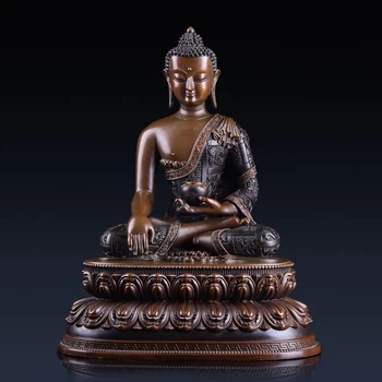 Статуя на Буда, изработени от чиста мед, статуя на Буда Шакямуни, начало декор за хола, реколта латунная статуетка на Буда, будистки аксесоари