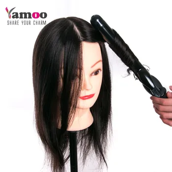 Тренировочная корона от истински човешки коси за салонных фризьорски салони кукли-манекени 45 см с безплатен притежател на професионална глава за подреждане