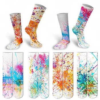 Унисекс Мъже, жени Цветни забавни личностни жените чорапи удобни чорапи със средна дължина, мъжки, дамски чорапи за уличен скейтборд Happy Socks