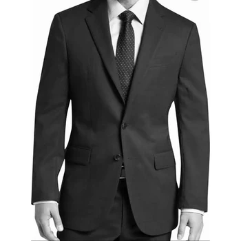 Черно однобортный сватбен блейзър и лацканом, оборудвана мъжки блейзър, 2 броя, на официална бизнес палто за младоженеца 2023, панталони
